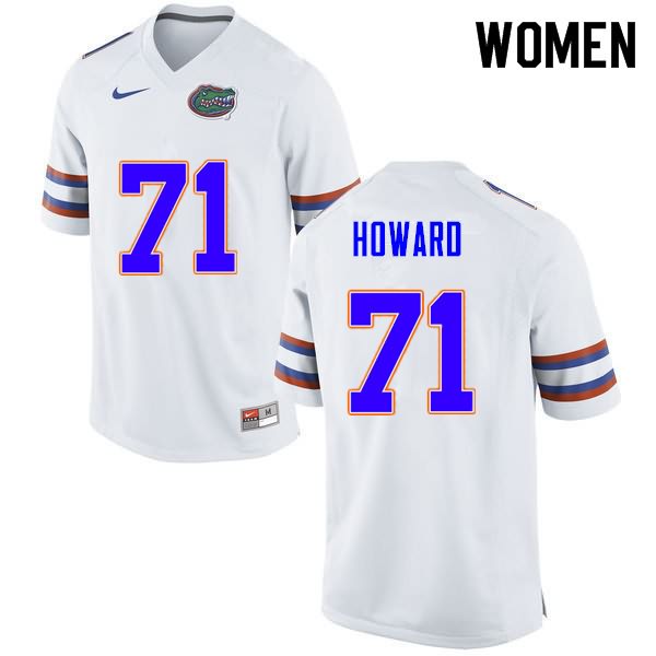 NCAA Florida Gators Chris Howard Women's #71 Nike White Stitched Authentic College Football Jersey RAE4564VW